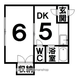 キートス西4条【1階】の間取り
